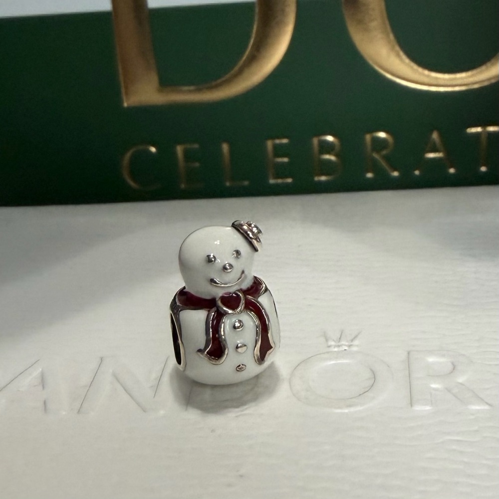 Pandora Enameled Snowman Charm